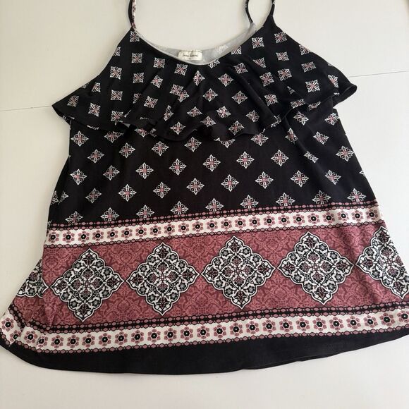 Free Kisses Floral Sleeveless Round Neck Stretch Blouse Size XL - Picture 2 of 9